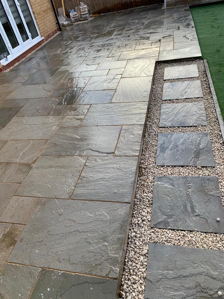Decorative herringbone driveway
